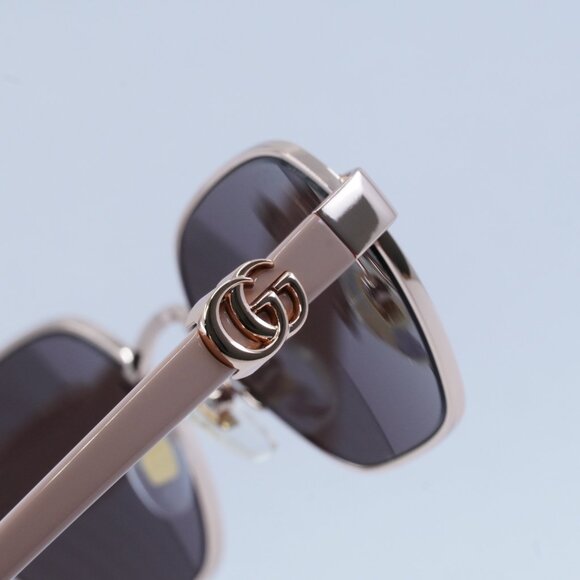 Gucci GG1593S 003 Sunglasses Rose Gold Oval Frame, Dark Violet Lenses main image 5